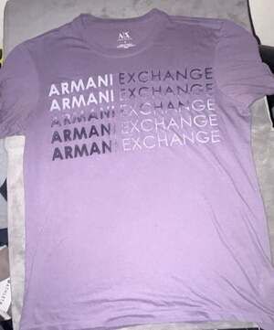 Armani Exchange Men's Gradient Logo Graphic Short Sleeve T-Shirt/Purple Small